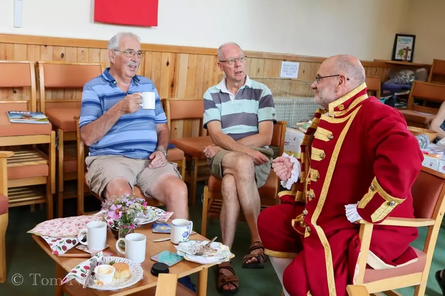 Our Town Crier joined us for our Cream Tea. 